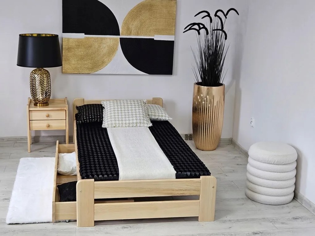 Detská posteľ z masívu borovice EURO - 200x90 cm - prírodná