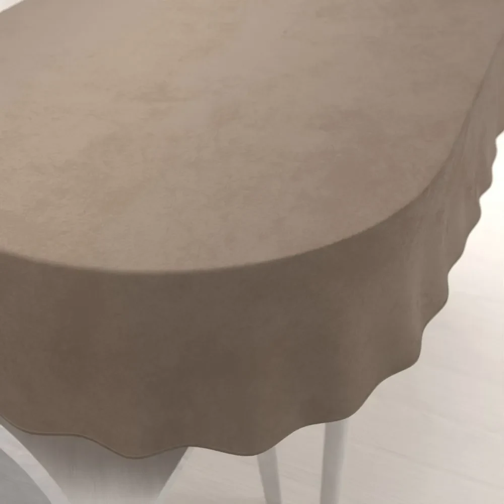 Biante Zamatový oválny obrus Velvet Prémium SVP-005 Svetlo hnedý 120x160 cm