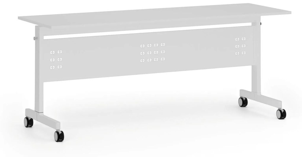 Mobilný stôl PRIMO MOBI, 1800 x 600 mm, biela podnož, biela