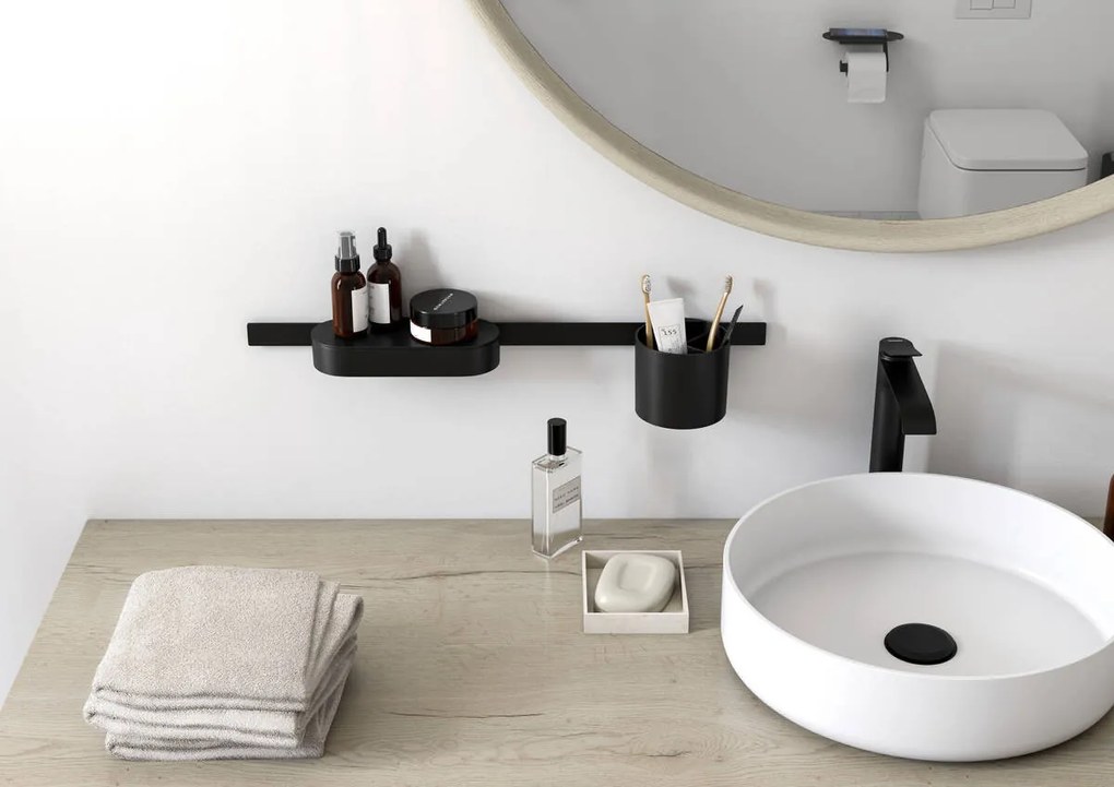 Hansgrohe WallStoris, sada do kúpeľne, čierna matná, HAN-27968670