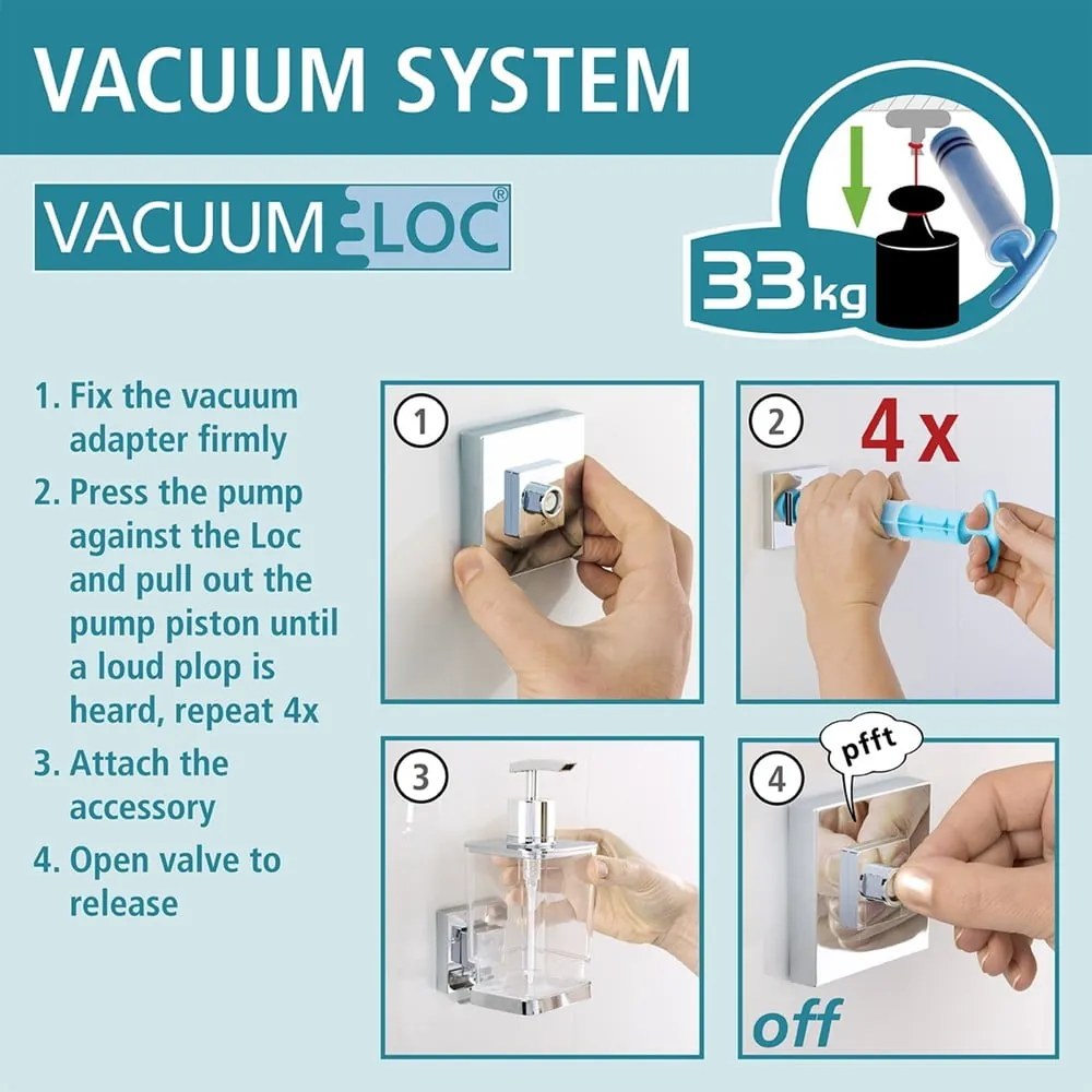Miska na mydlo bez nutnosti vŕtania Wenko Vacuum-Loc, až 33g