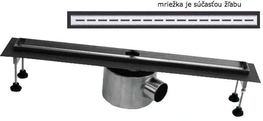 SLOT Sprchový žľab SLOT s horizontálnou prírubou, 60 cm