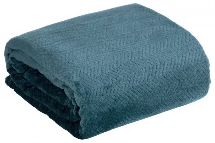 DECOREUM Flano deka veľmi mäkká na dotyk s 3d efektom 170 cm x 210 cm tmavomodrá 100 % polyester Varianta: 401095 97549