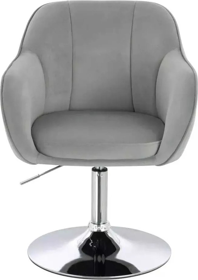 LuxuryForm DESIGN Stolička AVOLA VELUR na striebornom tanieri - svetlosivá