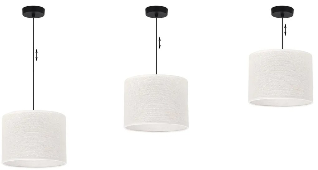 Závesné svietidlo Juta, 1x biele jutové tienidlo, (fi 20cm), b