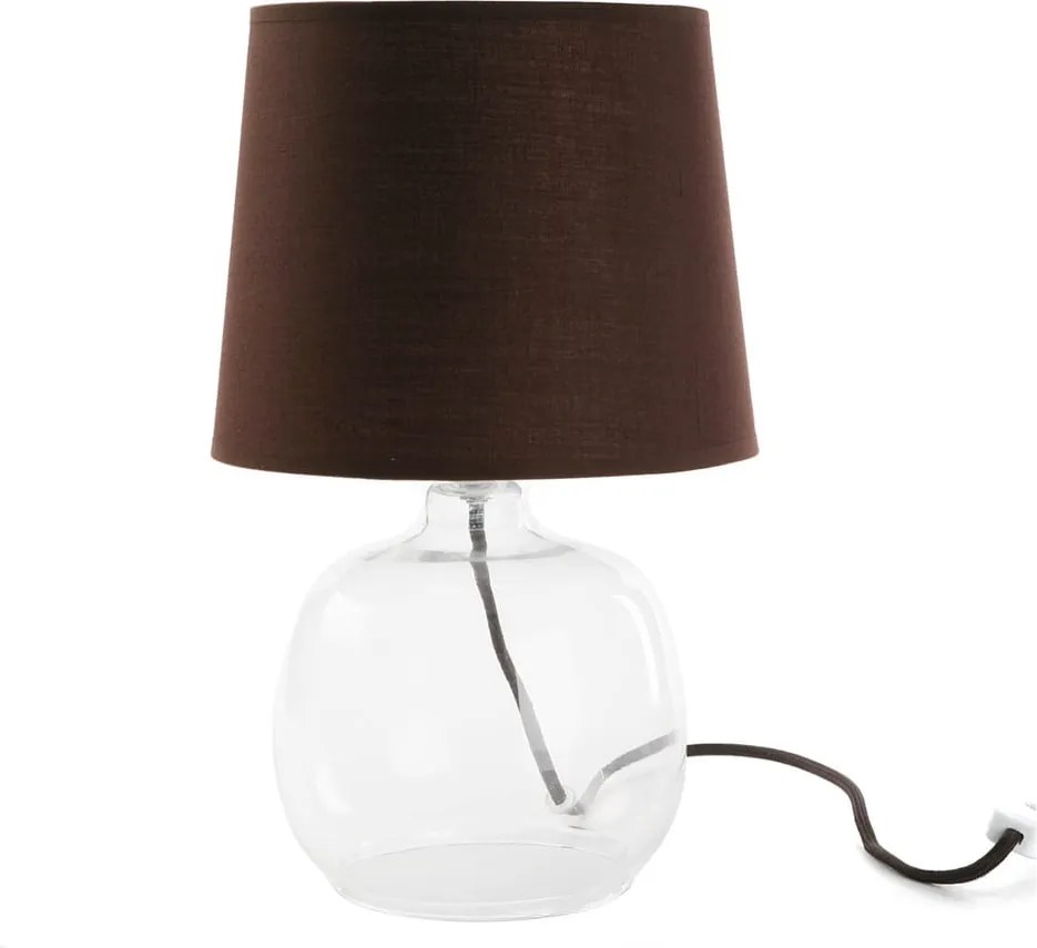 Hnedá sklenená stolová lampa Versa Bobby, ø 22 cm