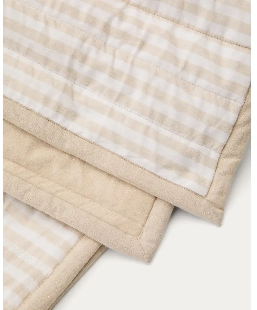 Béžový prešívaný pléd z Bio bavlny 180x240 cm Sini – Kave Home