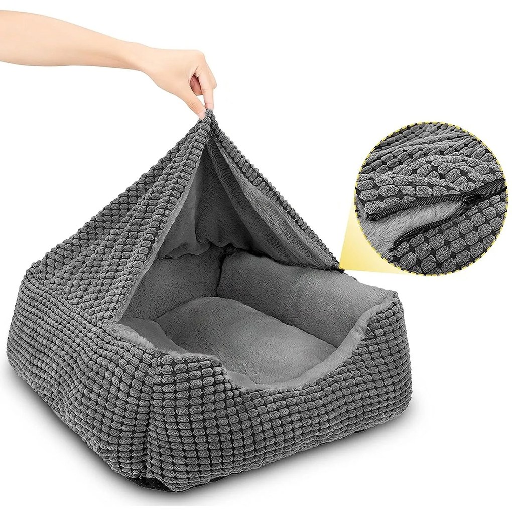 Pelíšek pro psy a kočky MANCHE vel. M 65x53 cm šedý