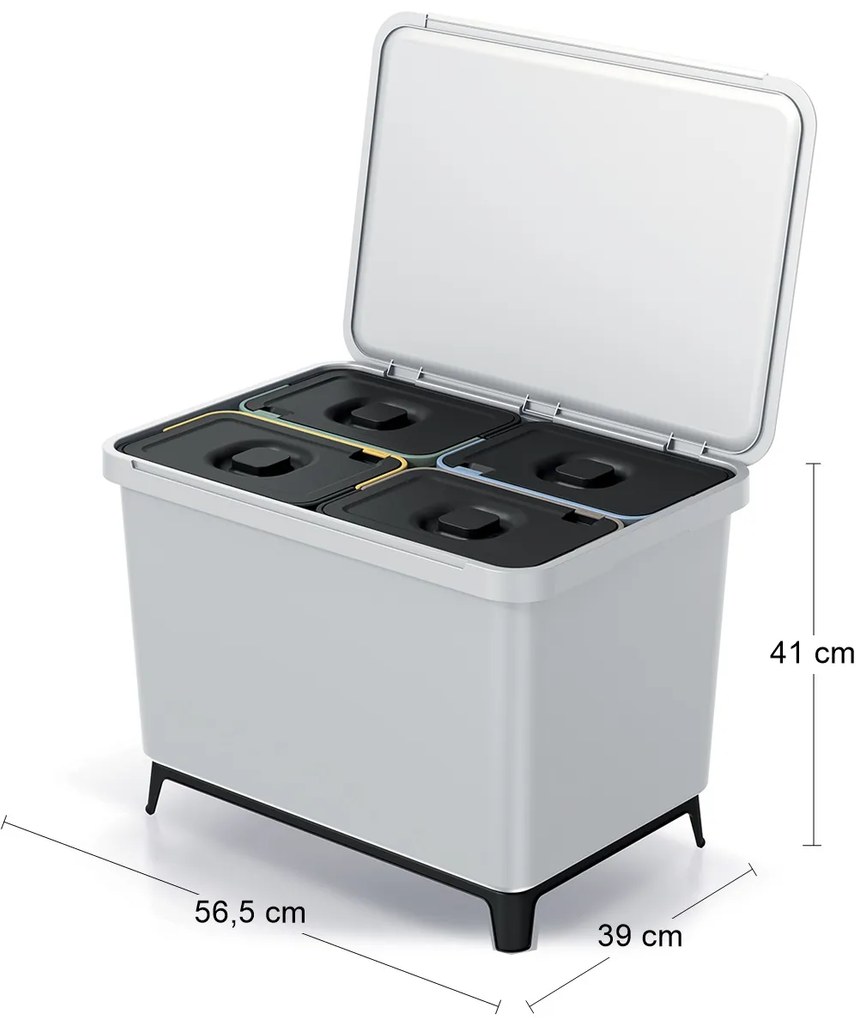 Odpadkový kôš na triedený odpad NKS60W4 40 l - popolavá