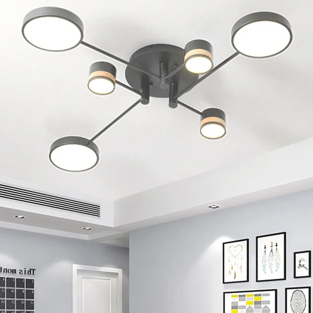 Toolight - LED stropná lampa 6-bodová APP210-3CPR, šedá-hnedá, OSW-08471