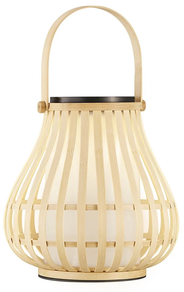 NORDLUX Solárna prenosná vonkajšia lampa LEO, 4 W, teplá biela, drevená