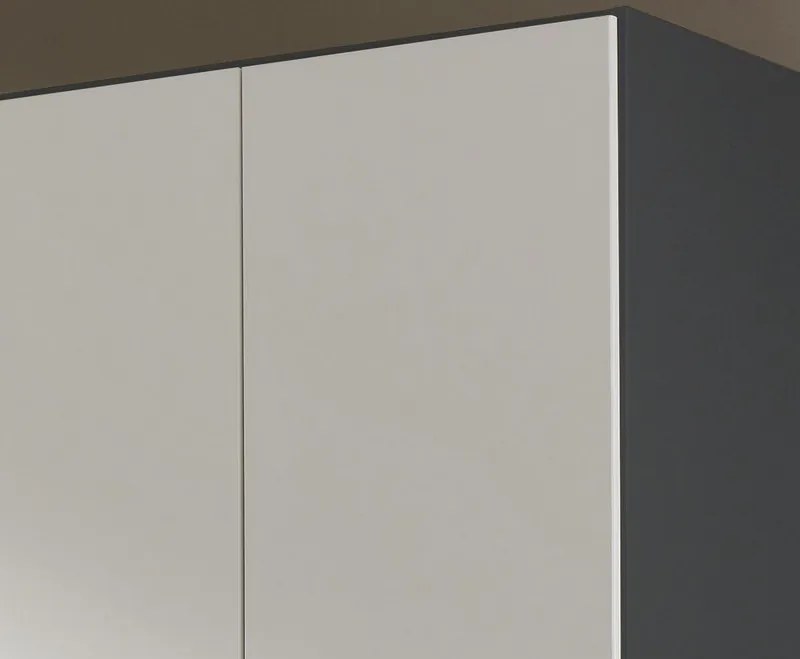 Šatníková skriňa Landsberg, šedá/bílá