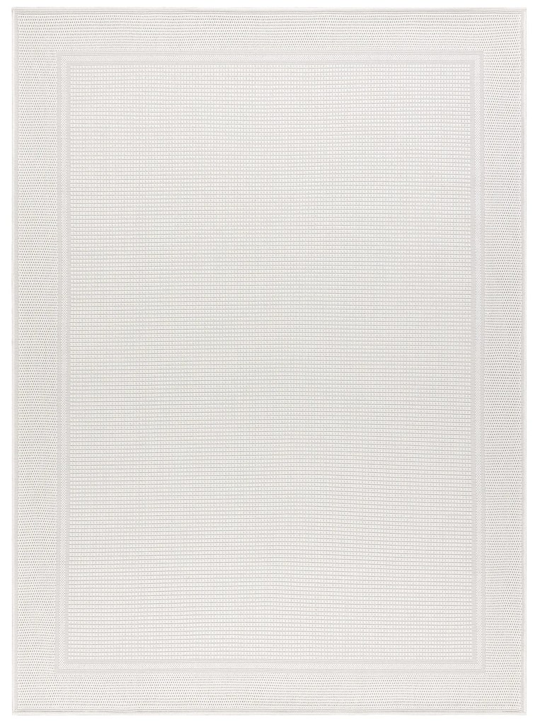 Koberec TIMO 5979 SIZAL exteriérový, s rámom, biely