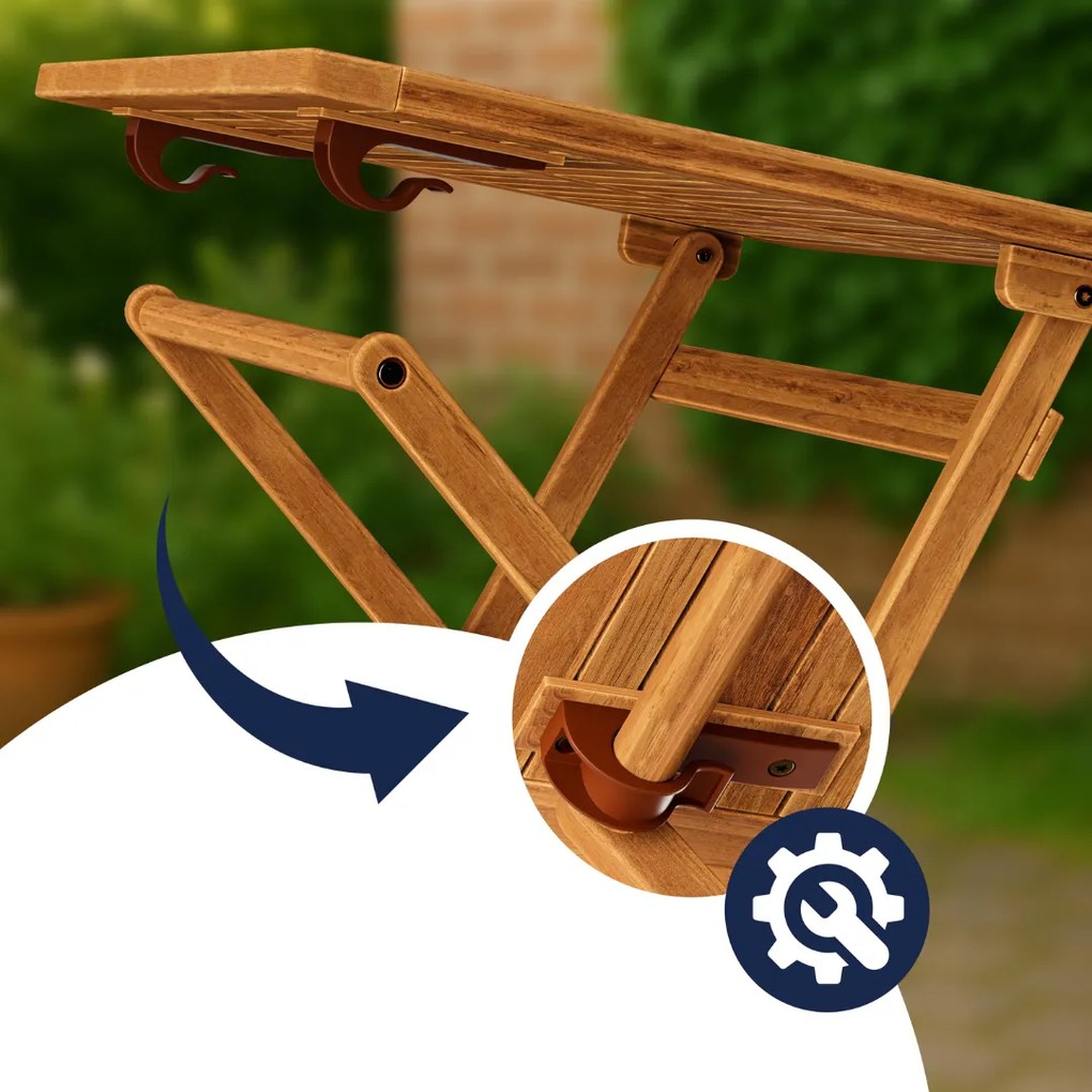 Drevený odkladací stolík ALEK, 70x70x73cm, hnedá Casaria