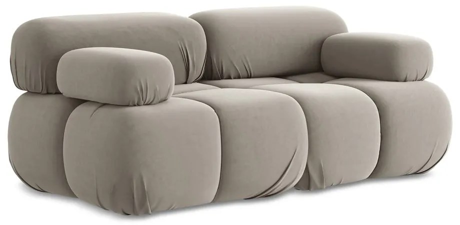 Béžová zamatová pohovka 190 cm Lokua – Makamii