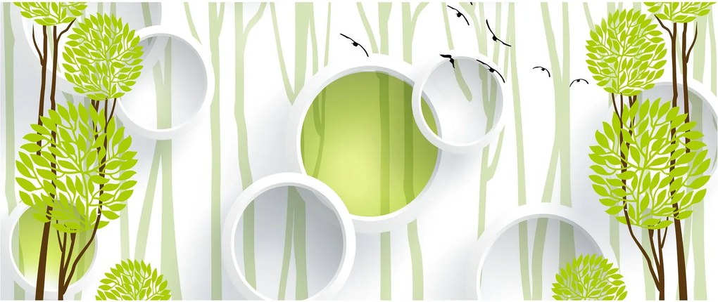 Obraz abstrakcie so stromami (120x50 cm)