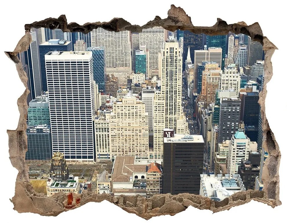 Fototapeta díra na zeď 3D Manhattan new york city nd-k-70294743