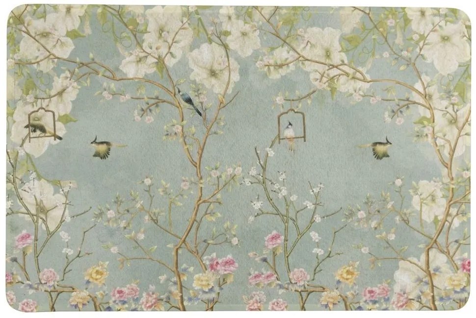 Zelená rohožka s kvetmi Japonská záhrada - 75*50*1cm