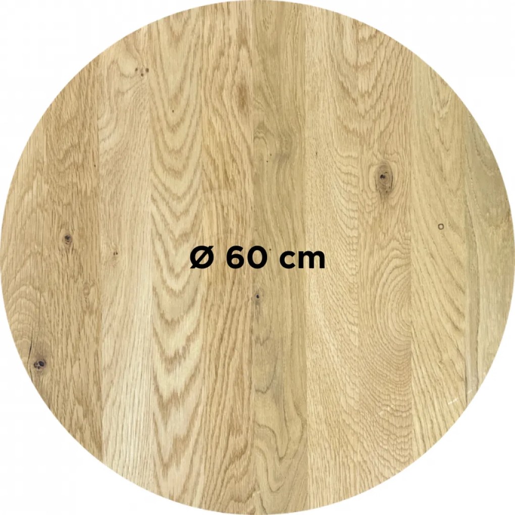 DUBLINO OAK STANDART 25 MM - MASÍVNA STOLOVÁ DOSKA Ø 60 cm