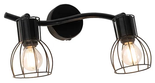 Moderné stropné bodové svetlo čierne 2-žiarovkové nastaviteľné - Botu