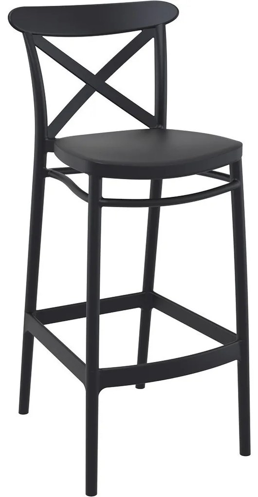 CROSS BAR 75 záhradná barová stolička black