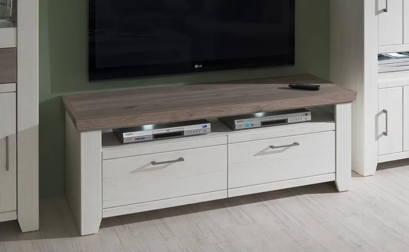 Obývacia stena Cruz, kombi, bielená pínia/šedý dub