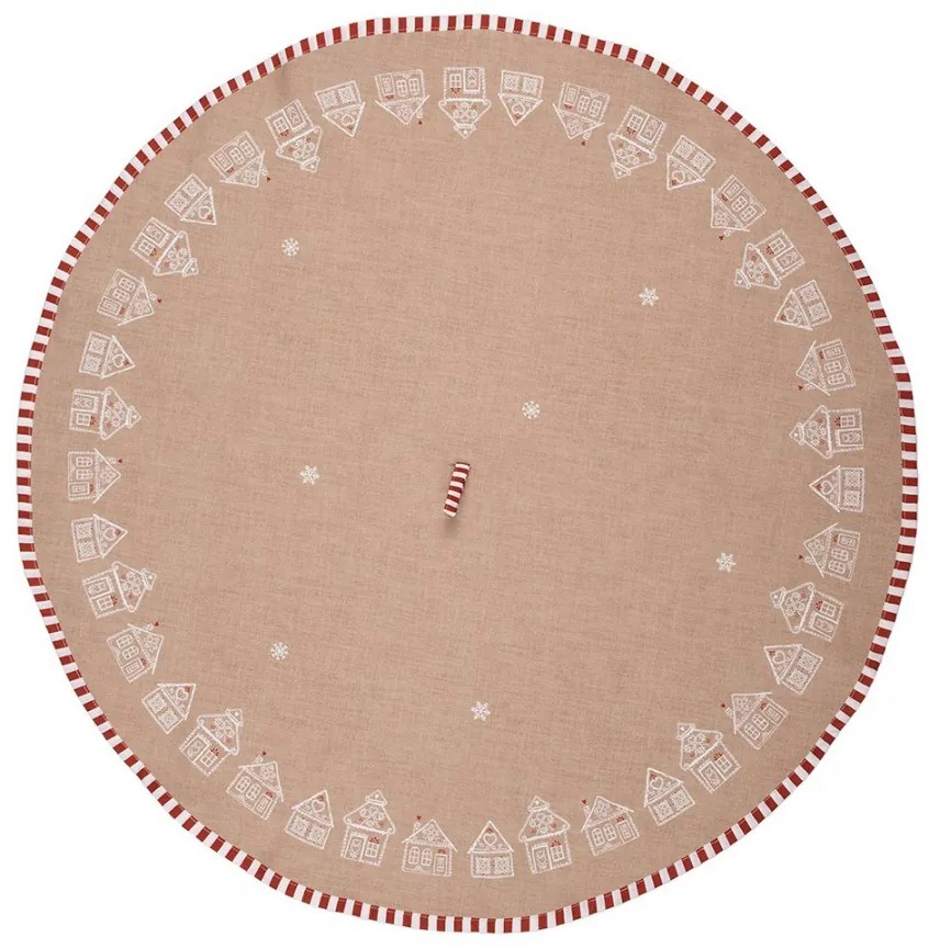 Okrúhla utierka s perníkovými chalúpkami Gingerbread Bliss - Ø 80 cm