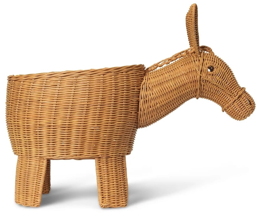 Ferm Living Úložný ratanový kôš Donkey Braided Natural