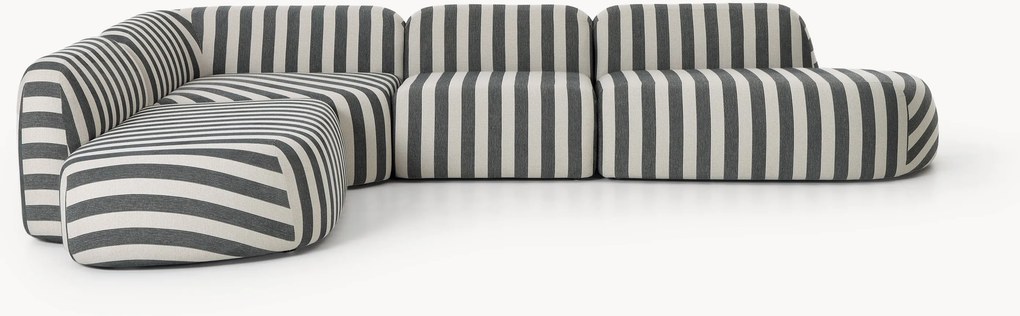 XL modulárna pruhovaná rohová pohovka Wolke