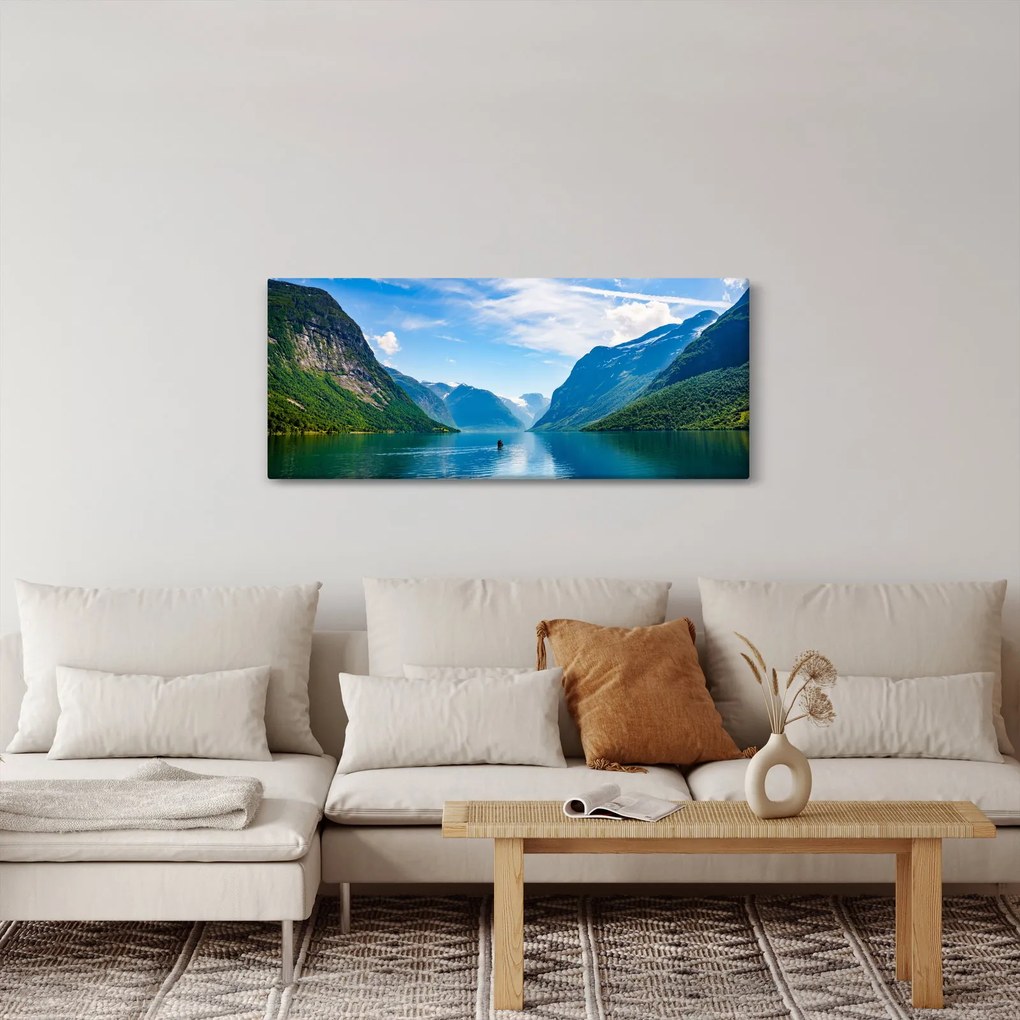 Obraz - Jazero Lovatnet (120x50 cm)