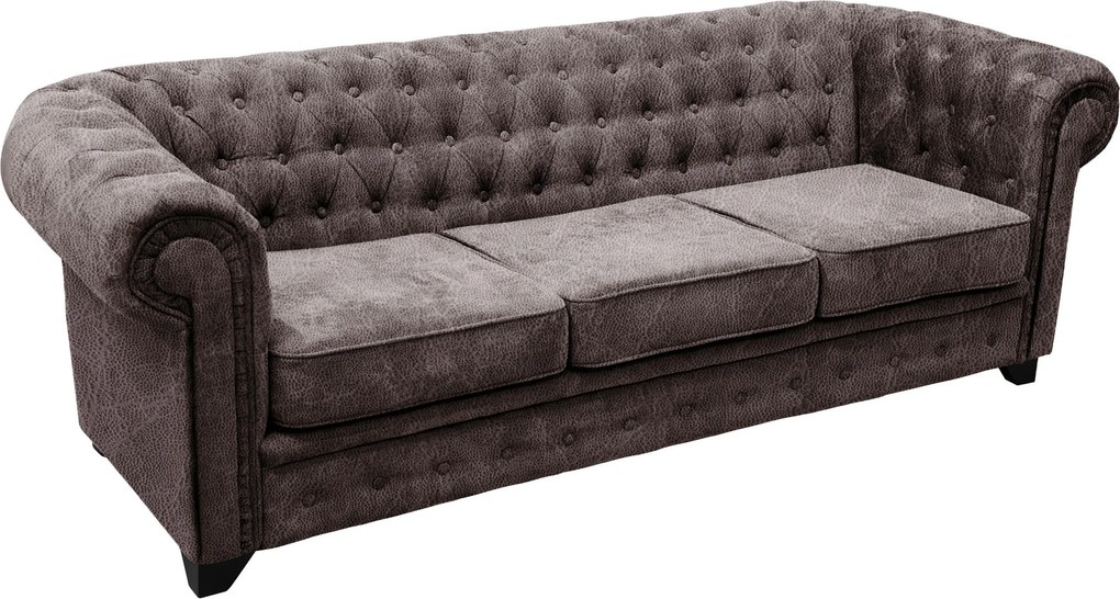 XXXLutz SEDAČKA CHESTERFIELD, drevo, textil, kompozitné drevo, hnedá MID.YOU - Sedačky - 000694009821