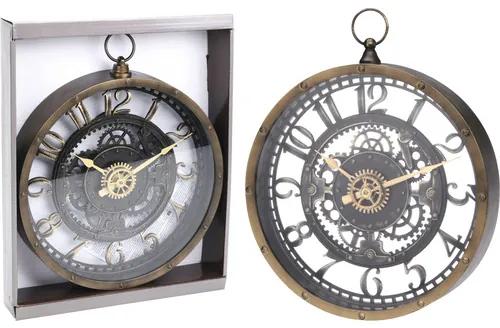 Nástenné hodiny industriálne s hodinovým strojčekom na ciferníku 26,7x5 cm