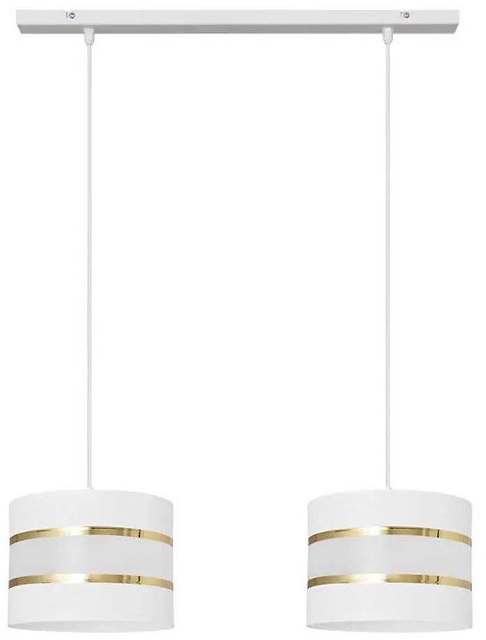 Luster na lanku HELEN 2xE27/15W/230V biela/zlatá