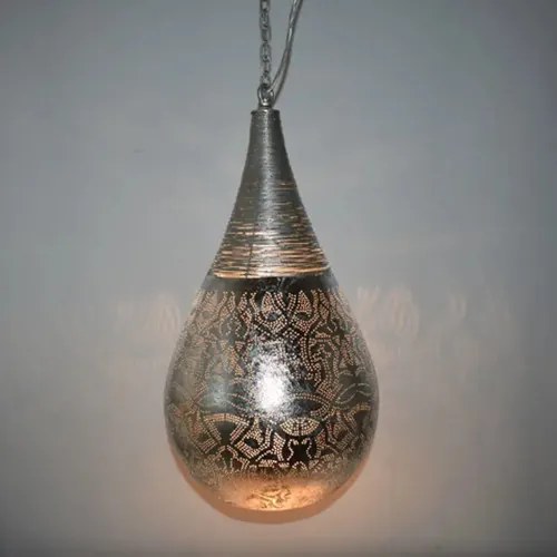 Závesná turkish lamp orient metal Silver WIRE DROP Ø26*56*180