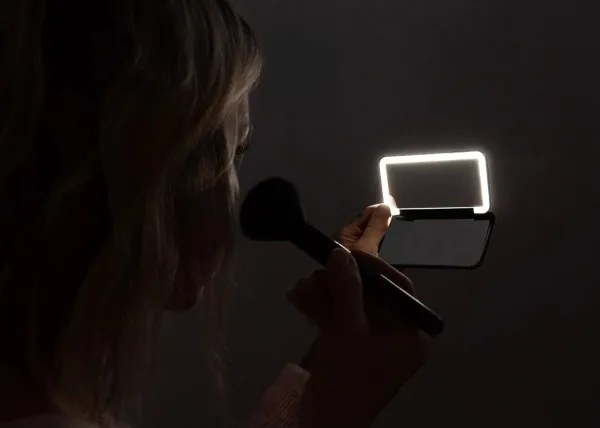 Concept KZ2020 - LED kozmetické zrkadlo PERFECT SKIN LED/1,5 W/5 V, 300 mAh, čierne