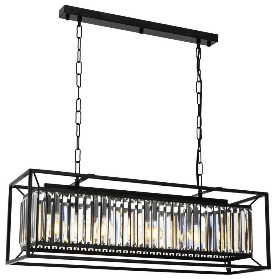 Luster na reťazi PUNE 4xE27/40W/230V čierny