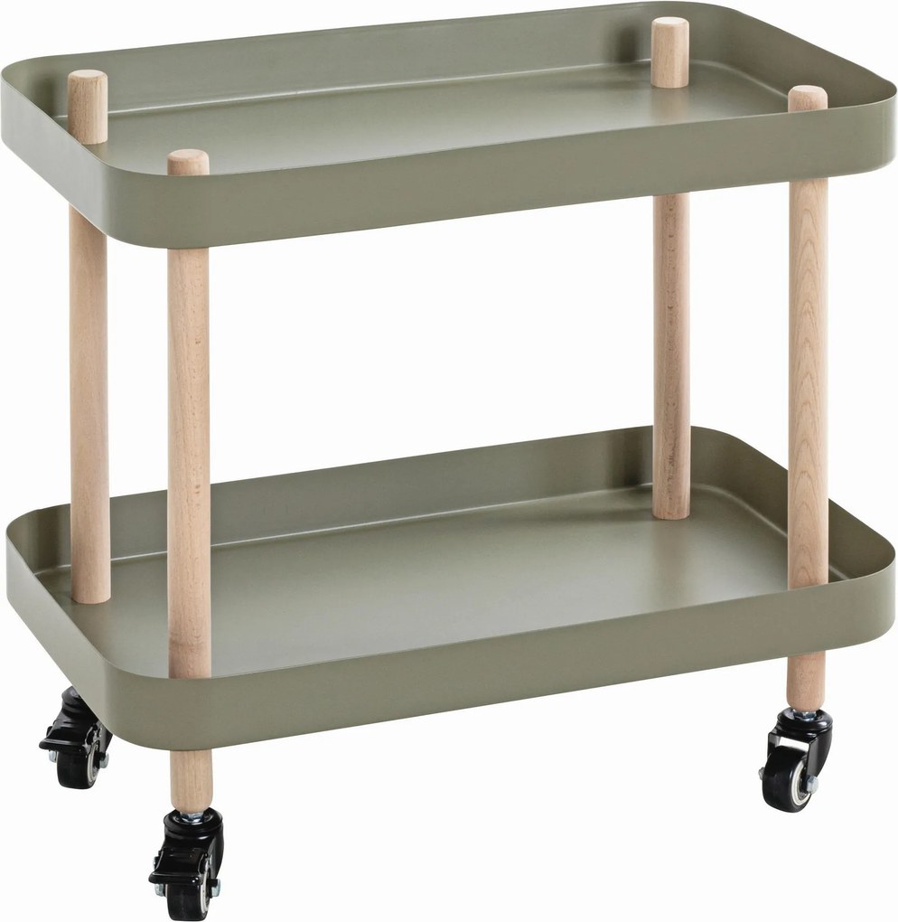 XXXLutz SERVÍROVACÍ VOZÍK, zelená, prírodná farba, farba buka, 50/30/47 cm - Barový nábytok - 001931044303