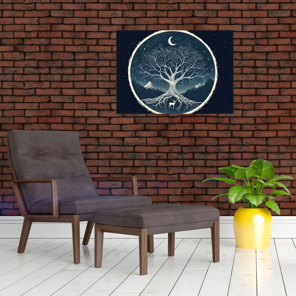 Obraz – Magický strom s jeleňom II. (70x50 cm)