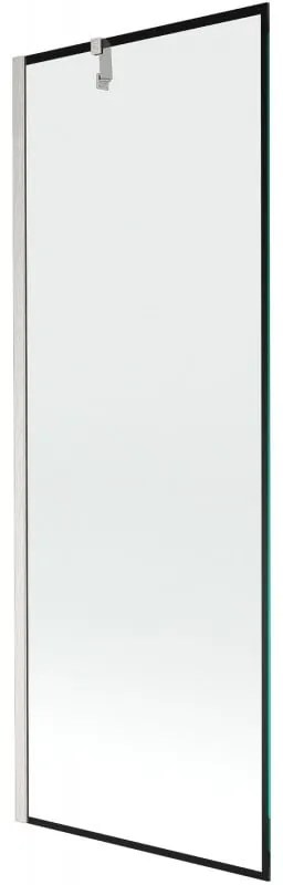 Mexen Next, 1-krídlová vaňová zástena 70 x 150 cm, 6mm číre sklo - čierny vzor, oceľová, 895-070-000-00-70-97