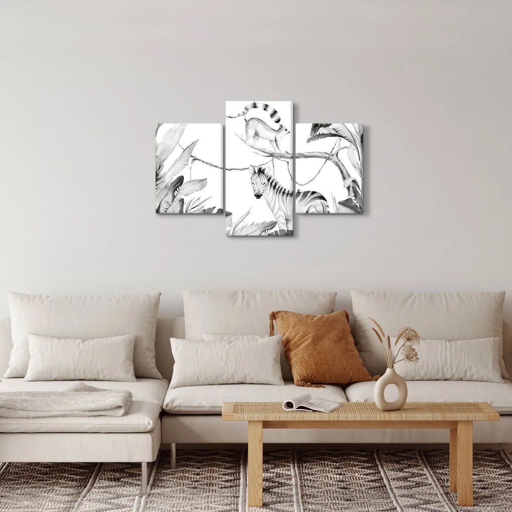 Obraz - Akvarelová džungľa (90x60 cm)
