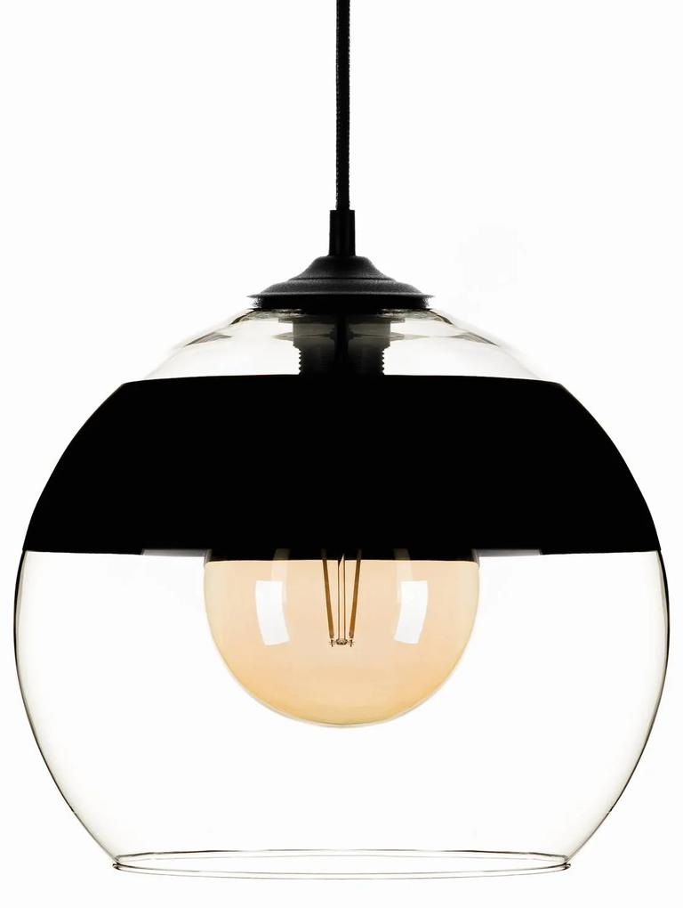 Závesná lampa Monochrome Flash číra/čierna Ø 30 cm