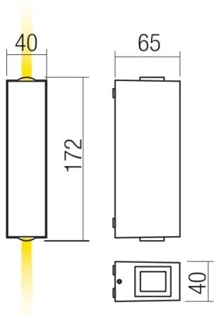 Redo 90421 - LED Vonkajšie nástenné svietidlo ACE 2xLED/5,84W/230V 3000K IP54 šedá