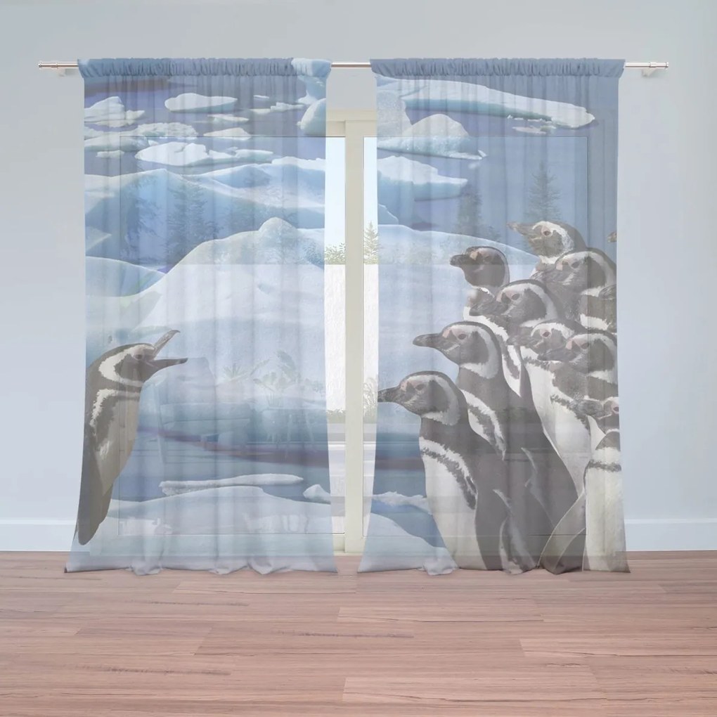 Sablio Záclony Tučniaky: 2ks 150x250cm