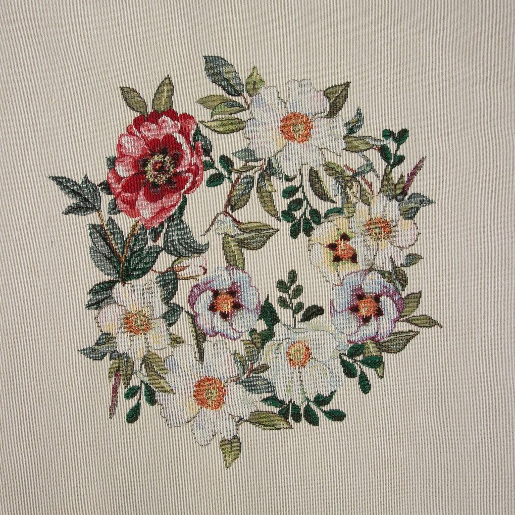 GOBELÍNOVÝ OBRUS NATUR 140X180 CM KVETY