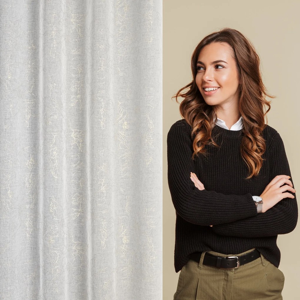 ZÁCLONA NA KRÚŽKOCH ANITA 140X250 CM BIELA