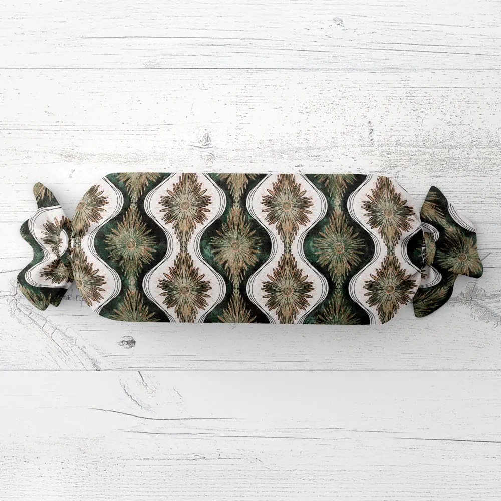Biante Vankúš valec bonbon Sandra SA-542 Okrasné hviezdy na zelenom/bielom 15x80 cm