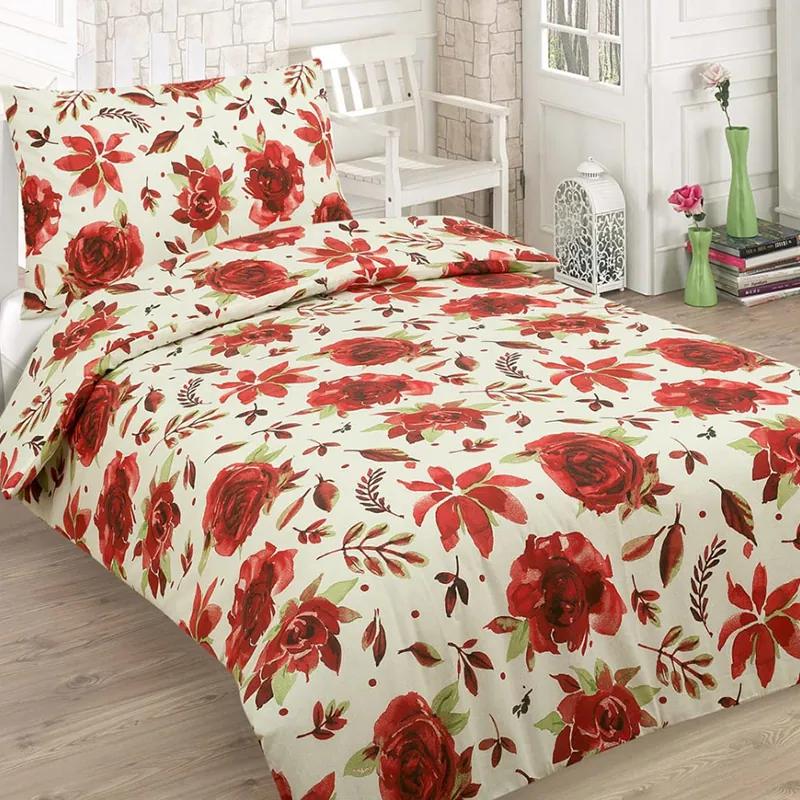HOD (D) Bavlnené posteľné obliečky RED ROSE 5 set 200x220cm
