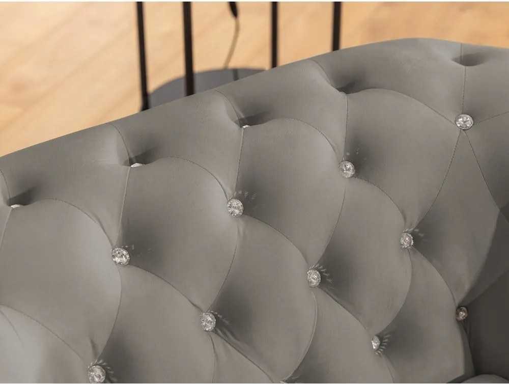 Sivá zamatová rozkladacia rohová pohovka (ľavý roh/do L) York Blik – Ropez