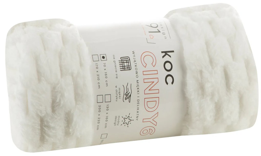 DEKA Z MIKROFLANELU CINDY6 70X160 CM BIELA