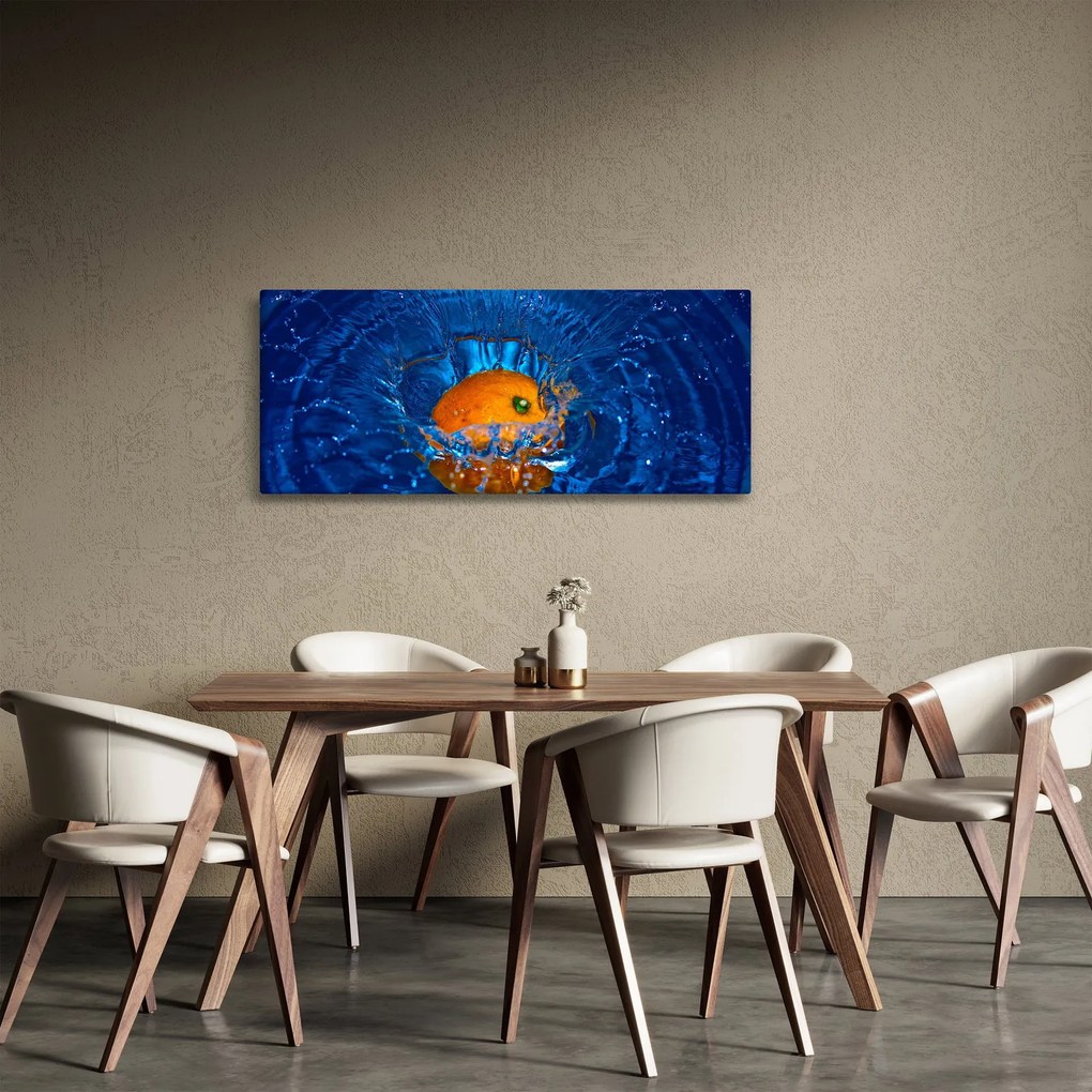 Obraz - pomaranč vo vode (120x50 cm)